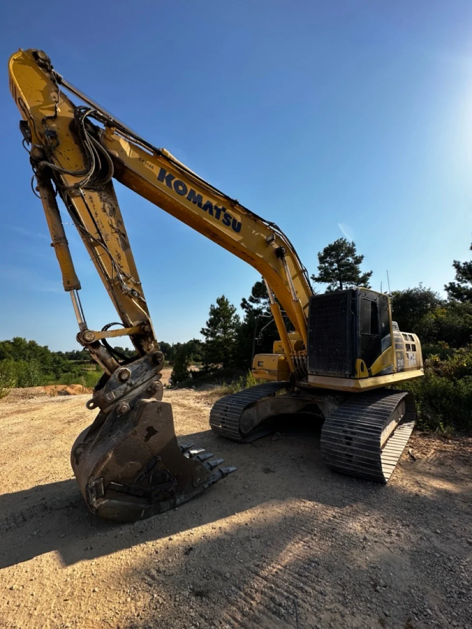 Excavator at the Liles materials yard.
